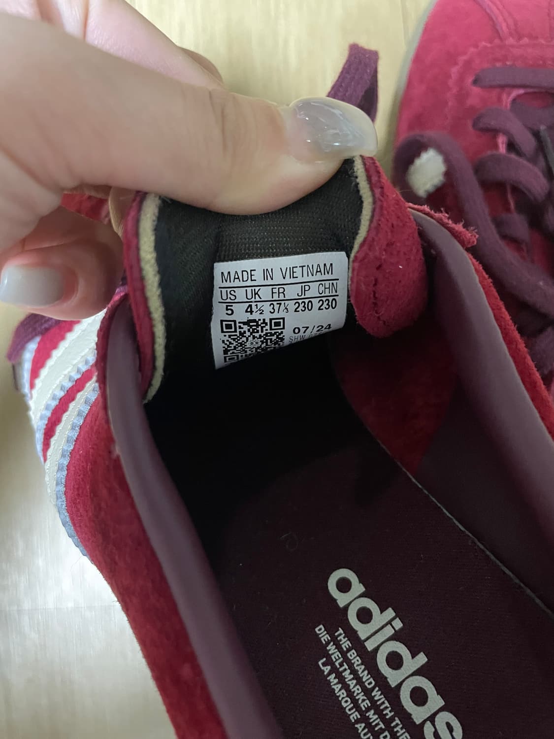 아디다스 버뮤다 칼리지 버건디 230 상품이미지6