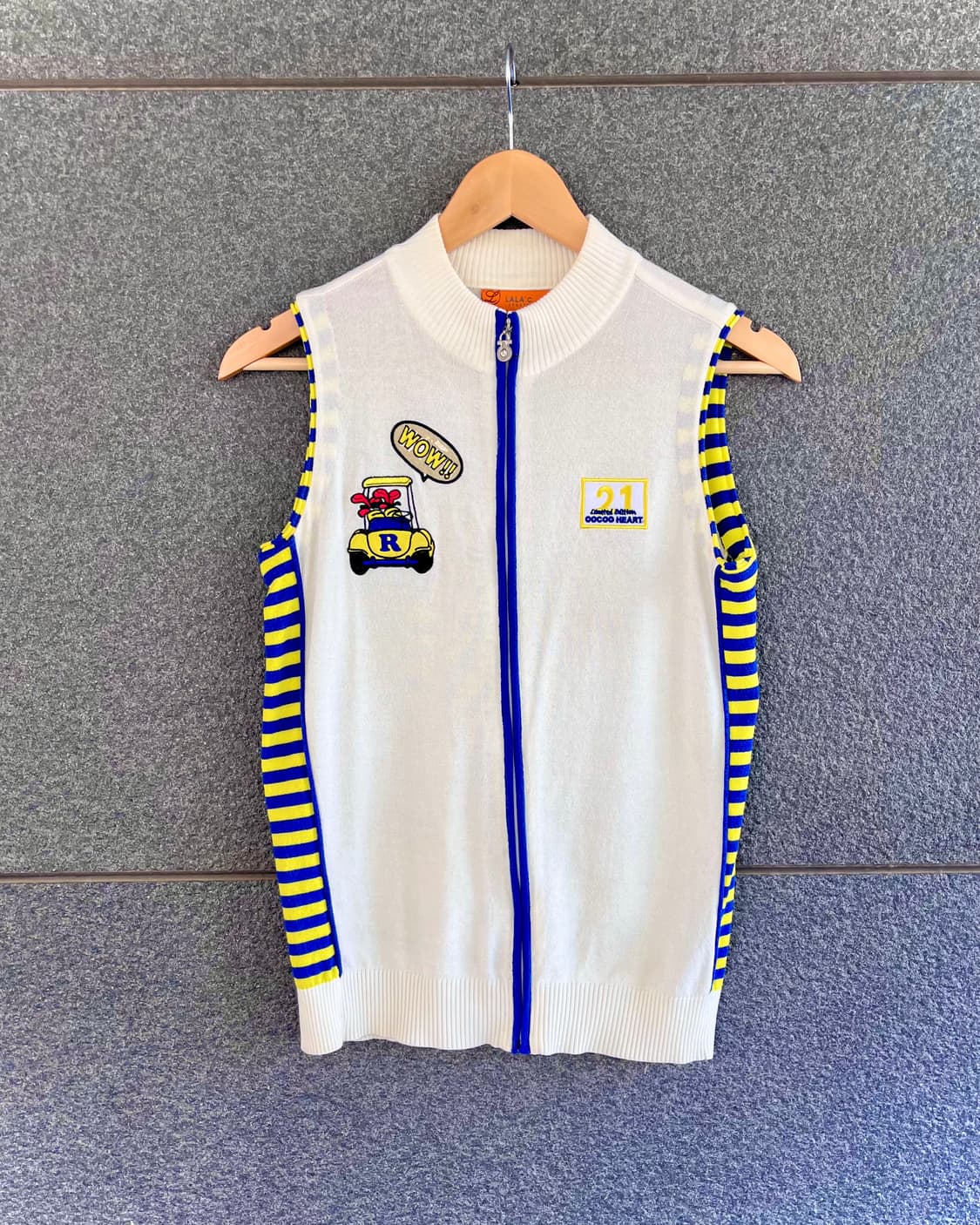 90s 빈티지 자수 슬리브리스 니트 베스트 조끼 자켓 상품이미지5