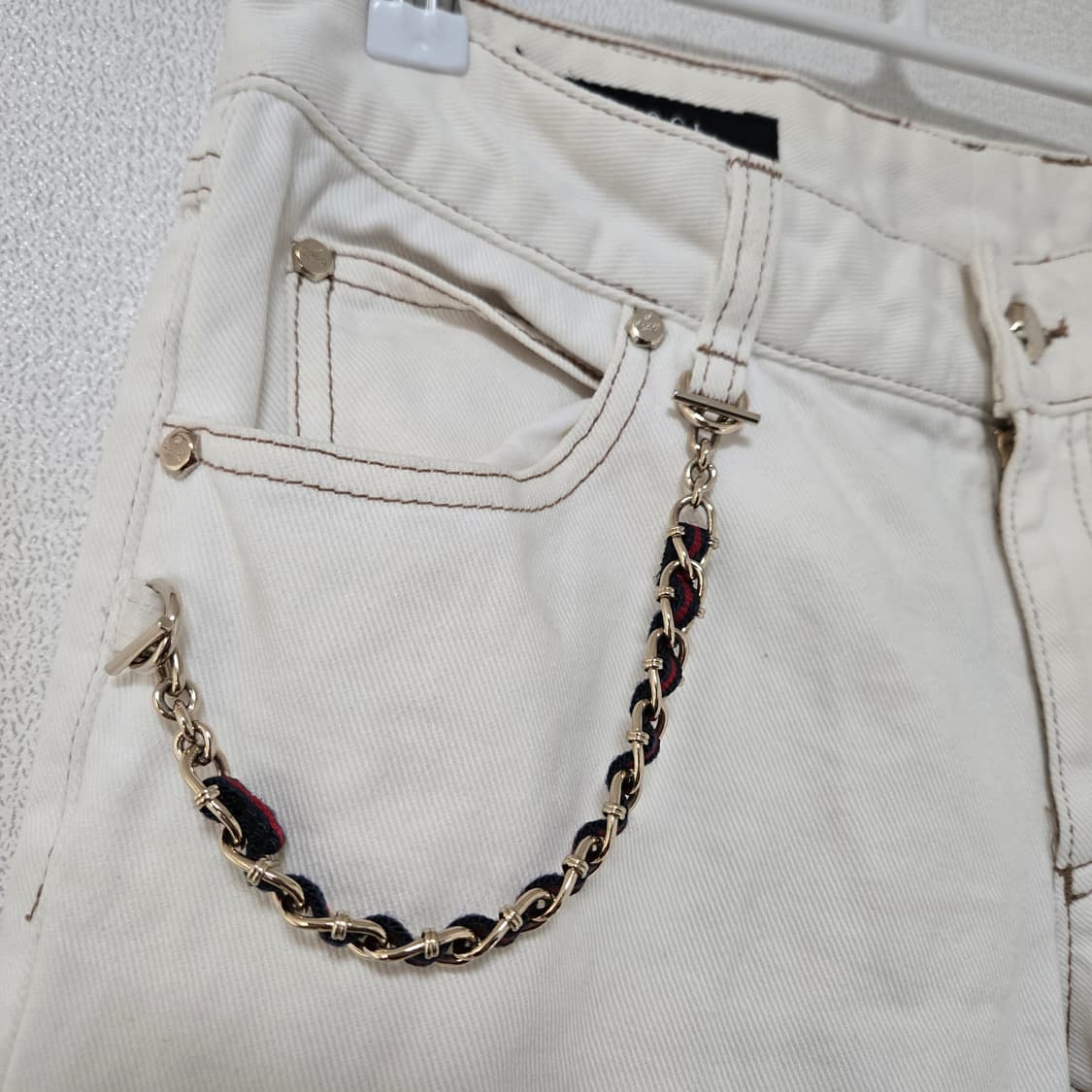 구찌 아이보리 체인 데님팬츠 / 여성 팬츠/ 여성 바지  상품이미지3