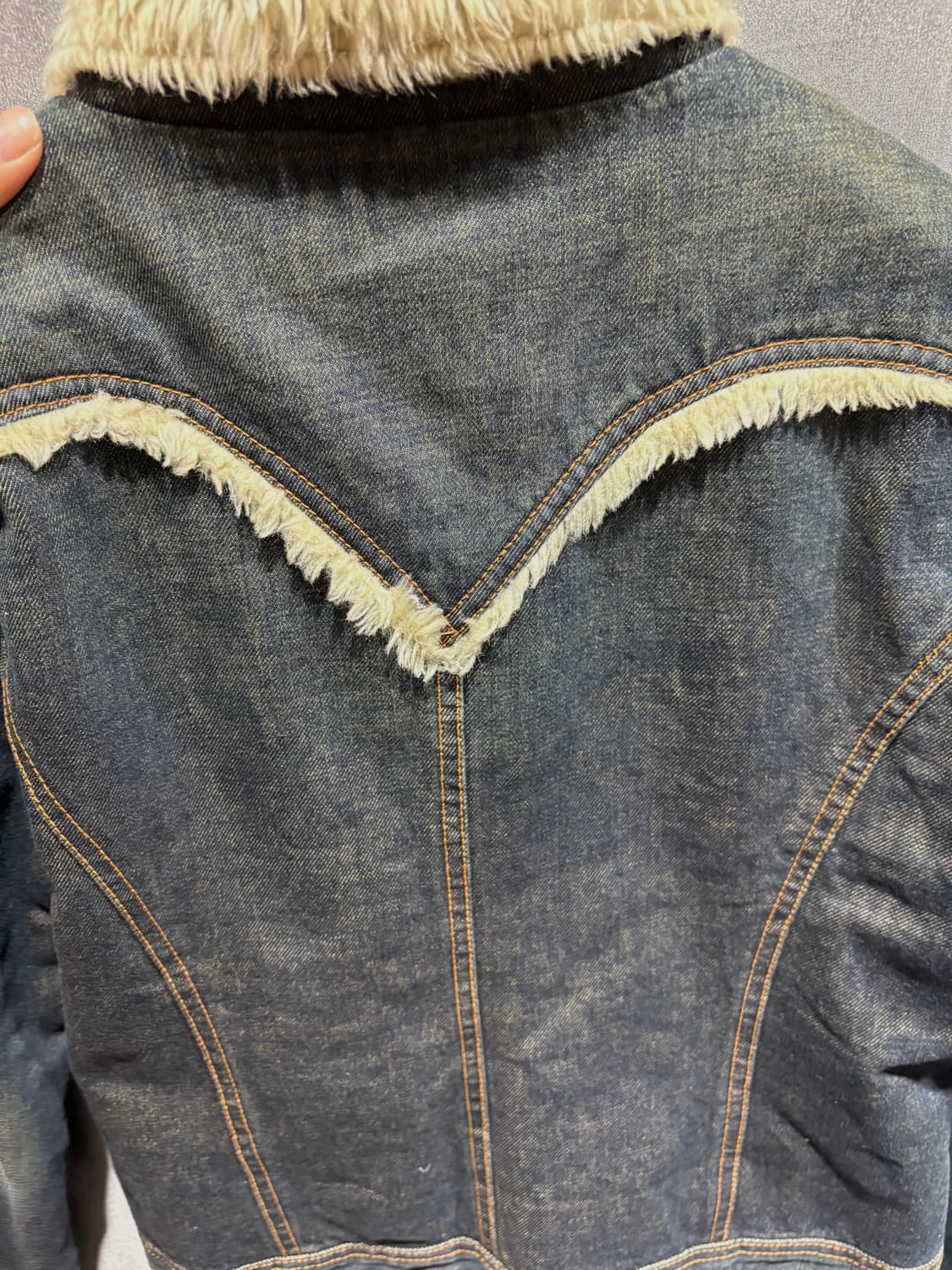 S LEVIS 리바이스 투포켓 울프 털 데님자켓 상품이미지6