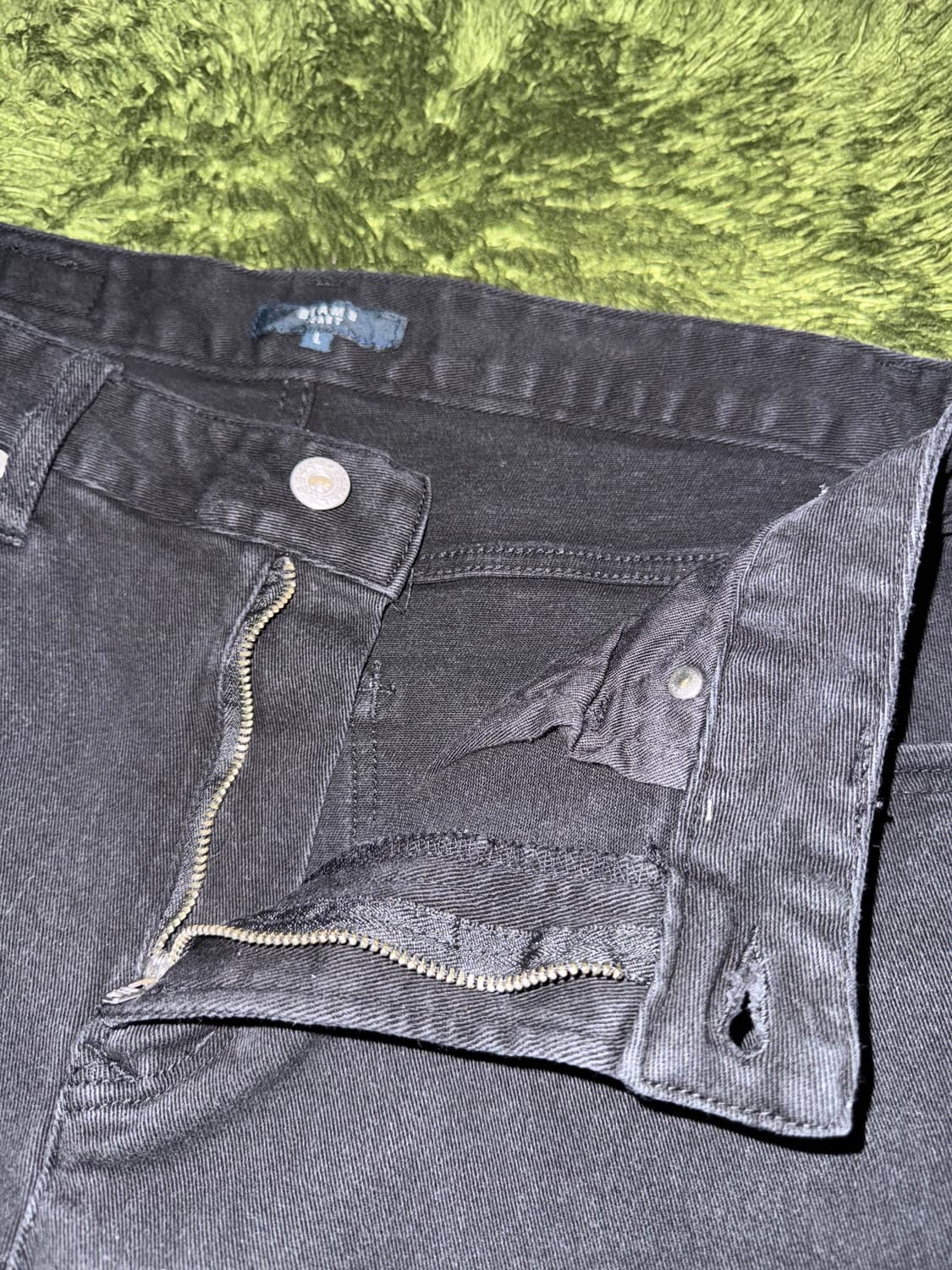 [L] Beams 빔즈 하트 재팬 워싱 코튼 팬츠 블랙 상품이미지4