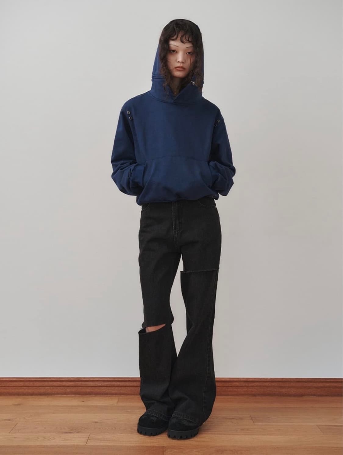 플리즈프로젝트 RELAXED BOOT CUT DENIM, BLACK 상품이미지1