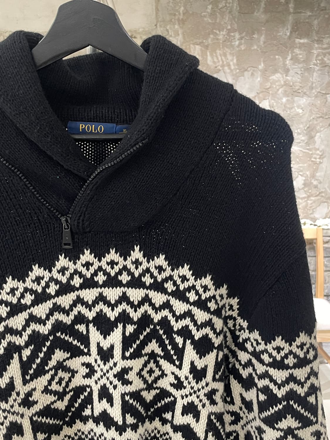 폴로 랄프로렌 블랙 노르딕 쿼터 집 숄 카라 스웨터 상품이미지3