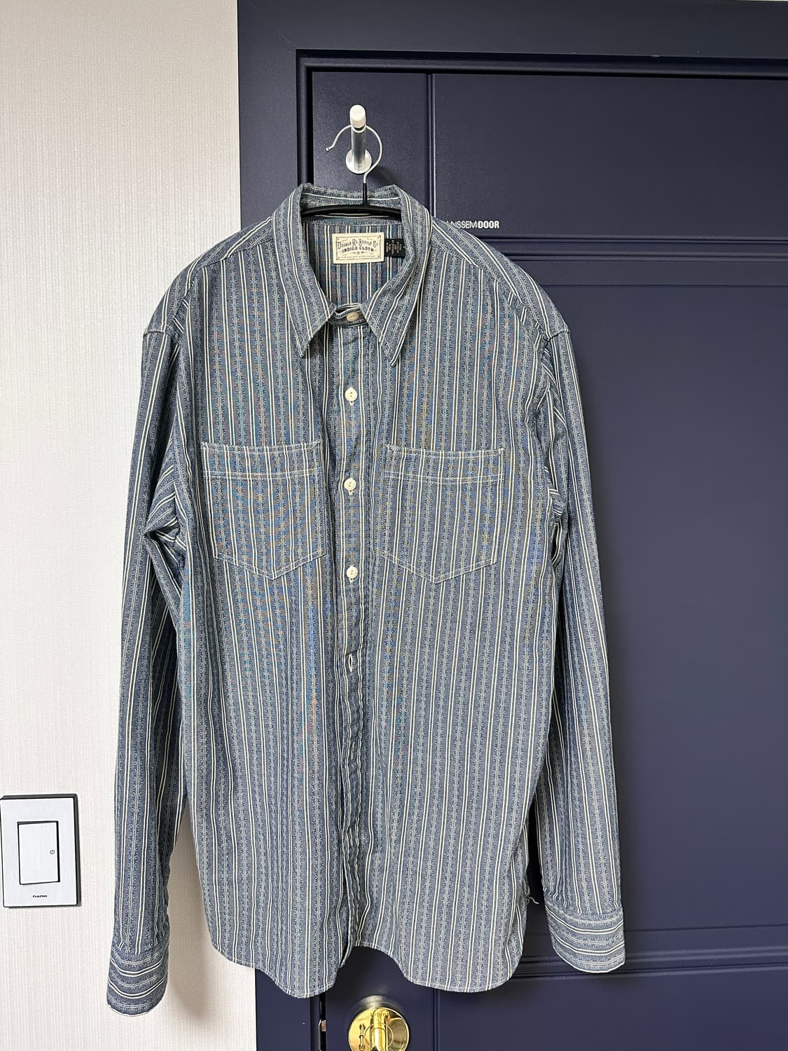 RRL 스트라이프 도비 워크셔츠 M 상품이미지2