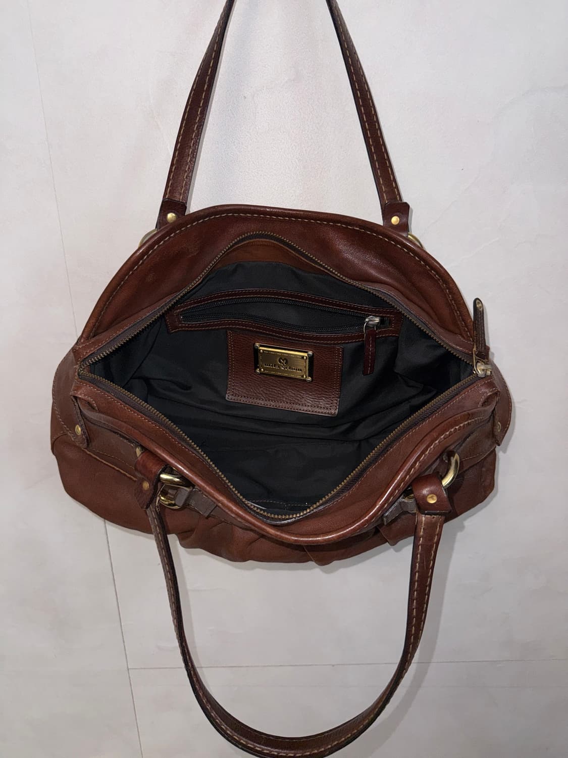 Mila schon brown shirring leather 토트백 상품이미지5
