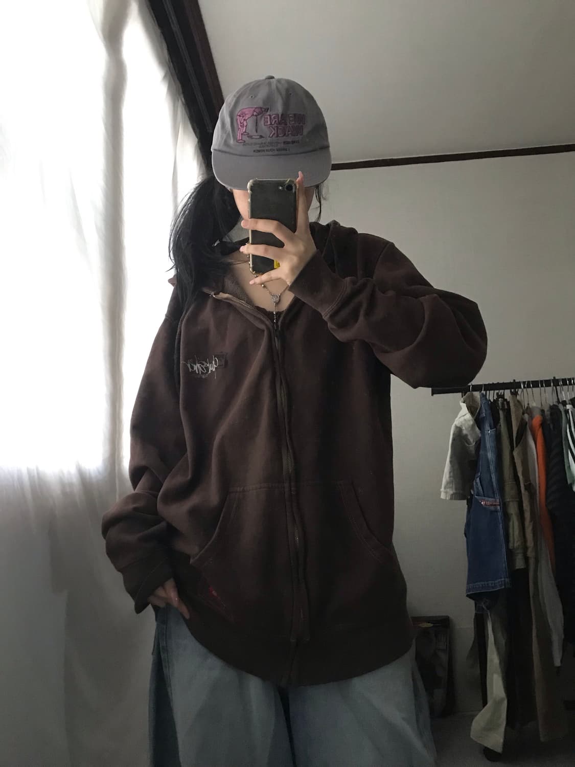 퀵실버 브라운 00s 후드집업 상품이미지1
