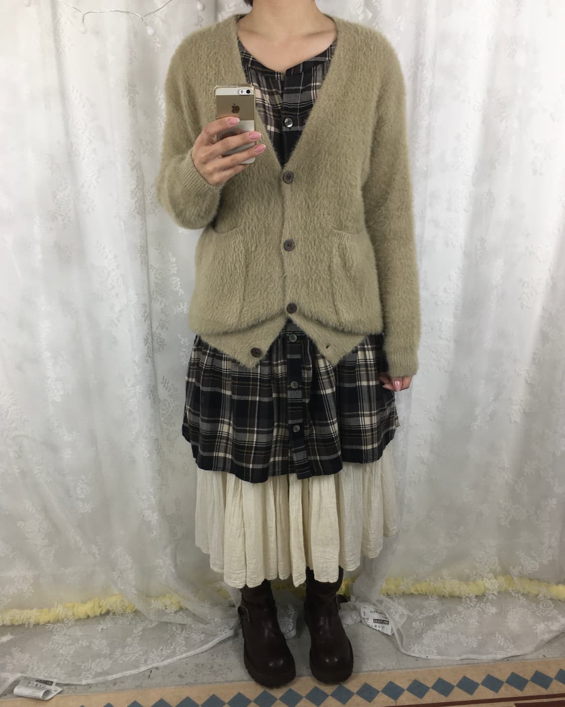 CLEA Beige Hairy Knit Cardigan 상품이미지8