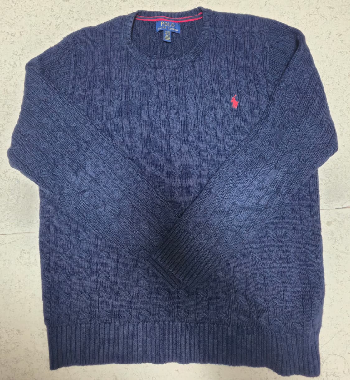 폴로 랄프로렌 케이블 니트 네이비 색상 XL 상품이미지2