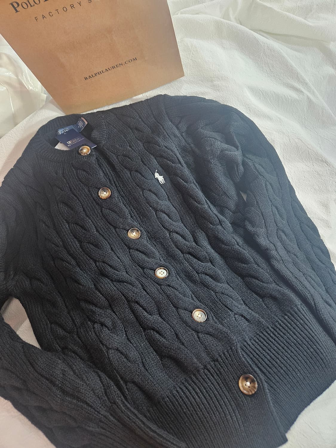 폴로 여성용 울 케이블 가디건 새상품 (M,L사이즈) 상품이미지6