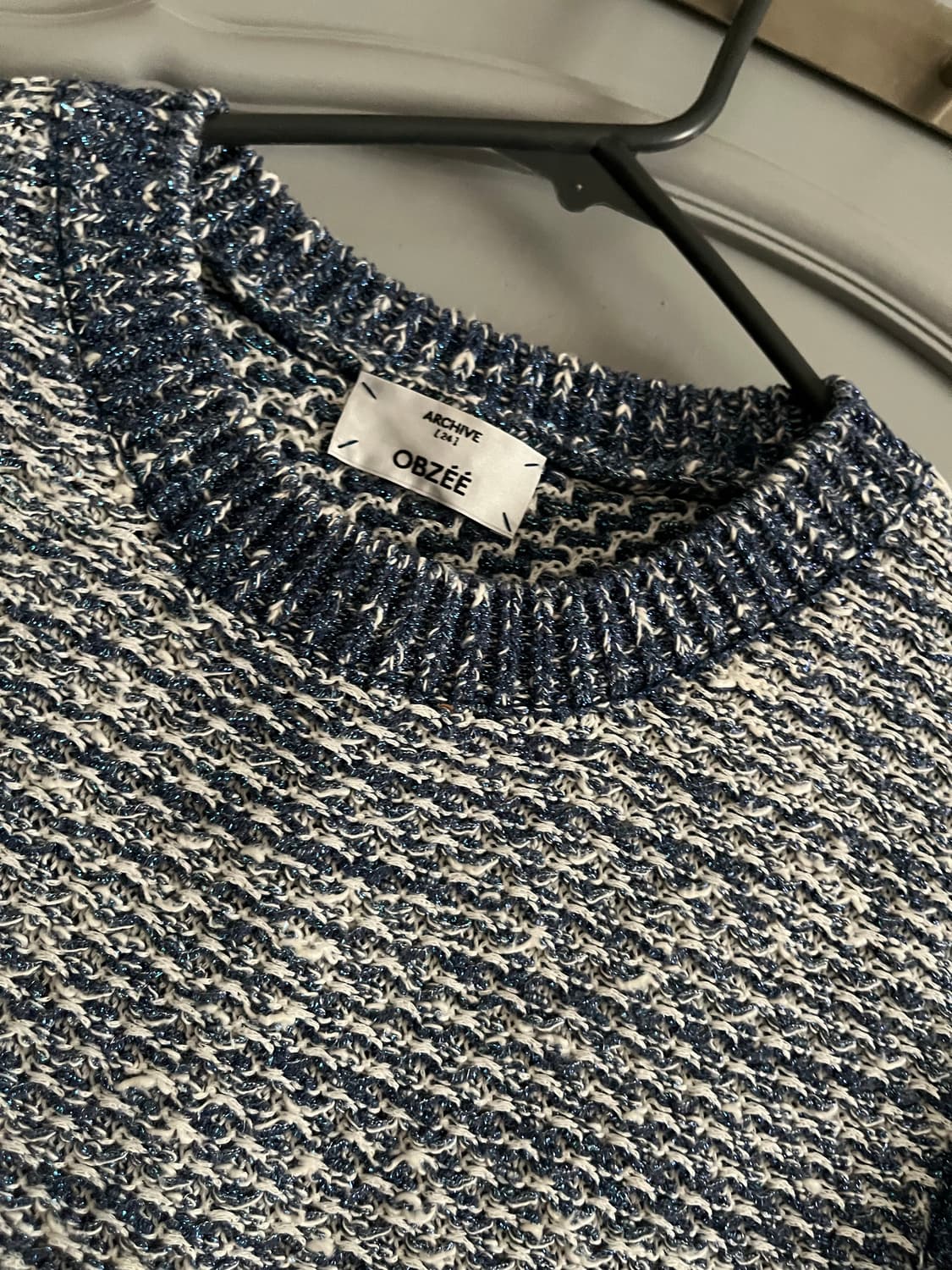 23ss 오브제 트위드 니트 베스트 레이어드셔츠 90사이즈 상품이미지2