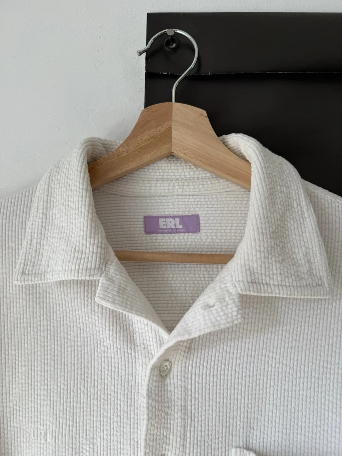 ERL 이알엘 코듀로이 코튼 오버사이즈 버튼 업 셔츠 아이보리 화이트 상품이미지3