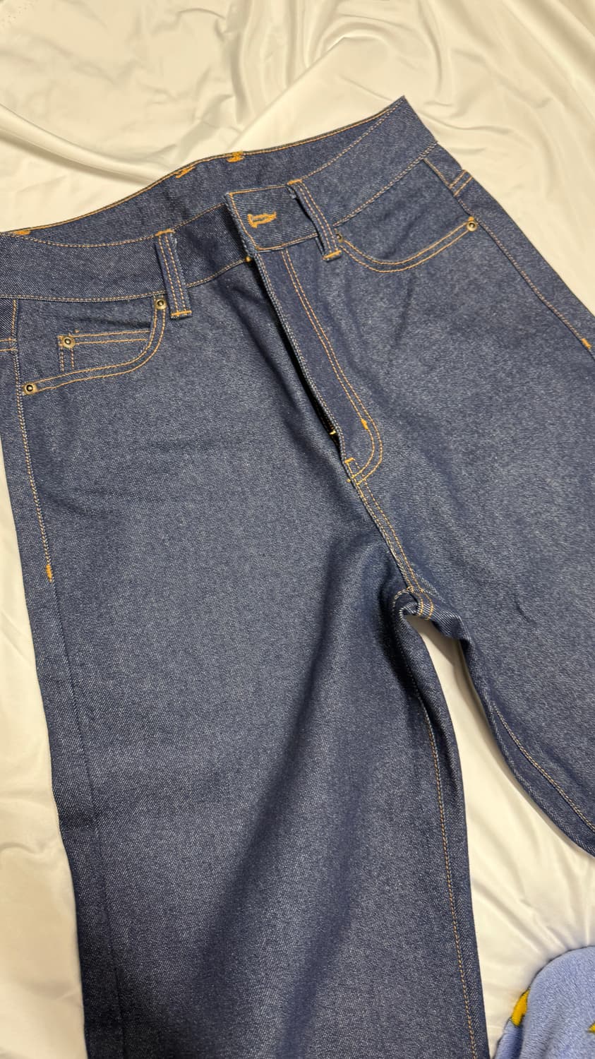 디키즈 리지드 데님 인디고 와이드 팬츠 (S) 상품이미지1