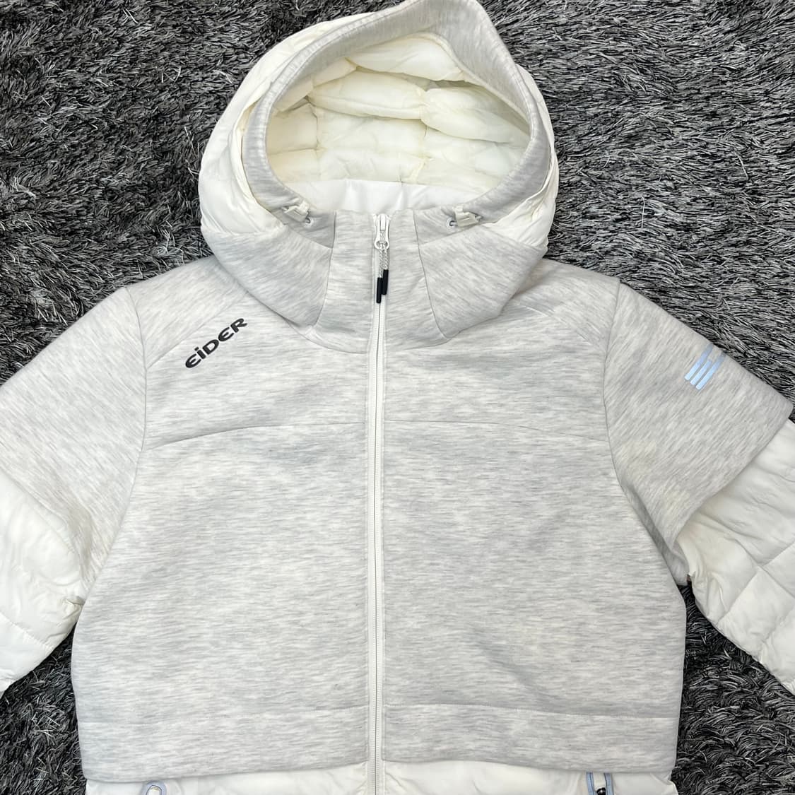 아이더 여성 폴라츠 후드 집업 패딩 자켓 (L) 상품이미지2