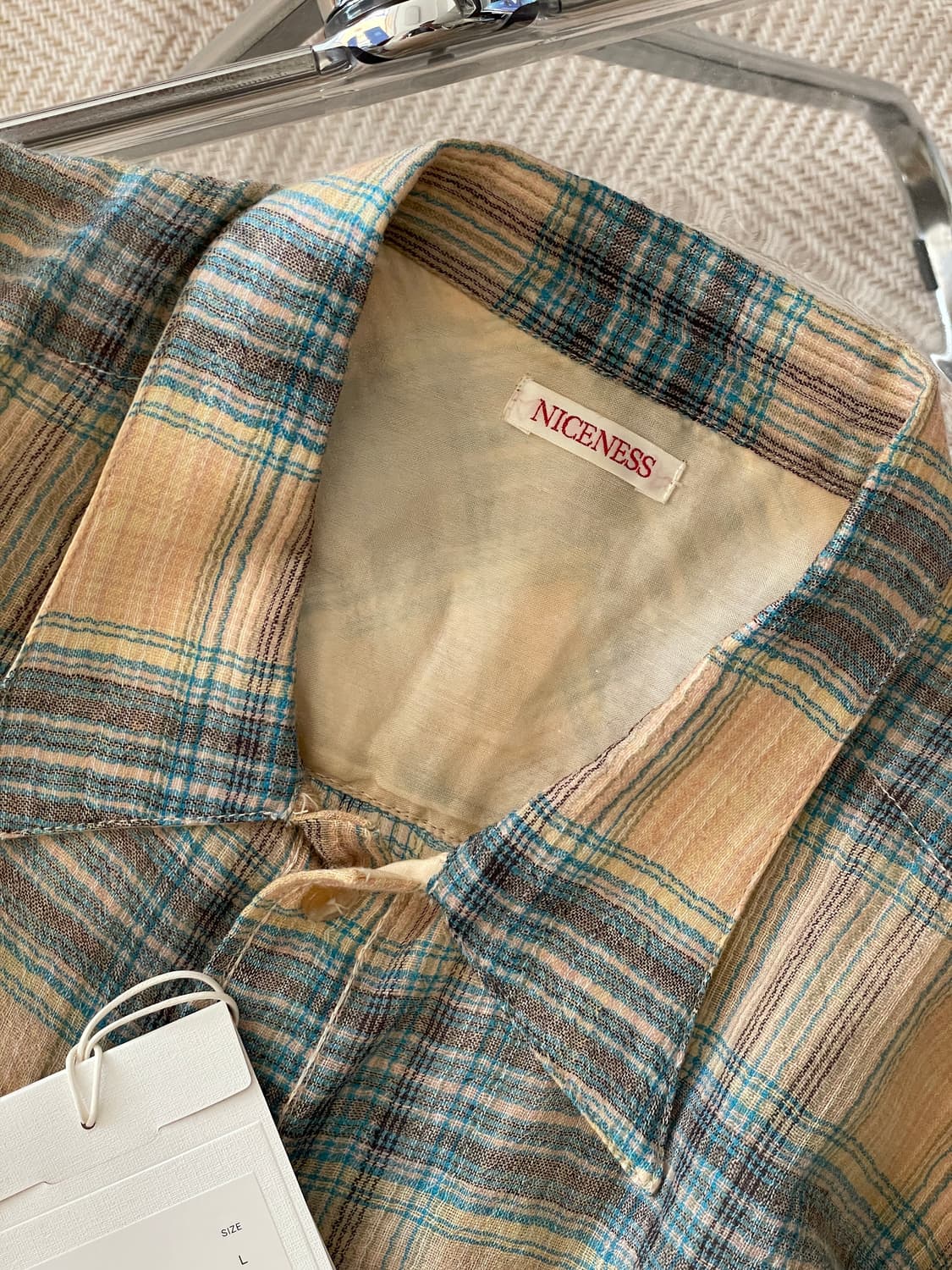 NICENESS 나이스네스 TOMMY 셔츠 베이지 L 상품이미지2