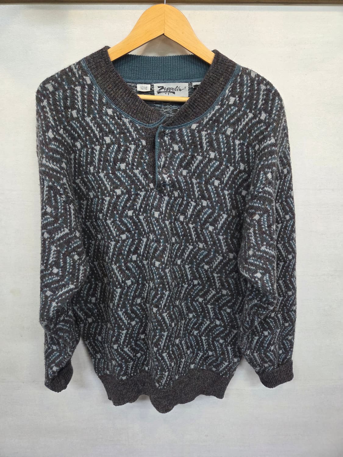 빈티지 zeppelin 90s 헨리넥 니트 xl 상품이미지1