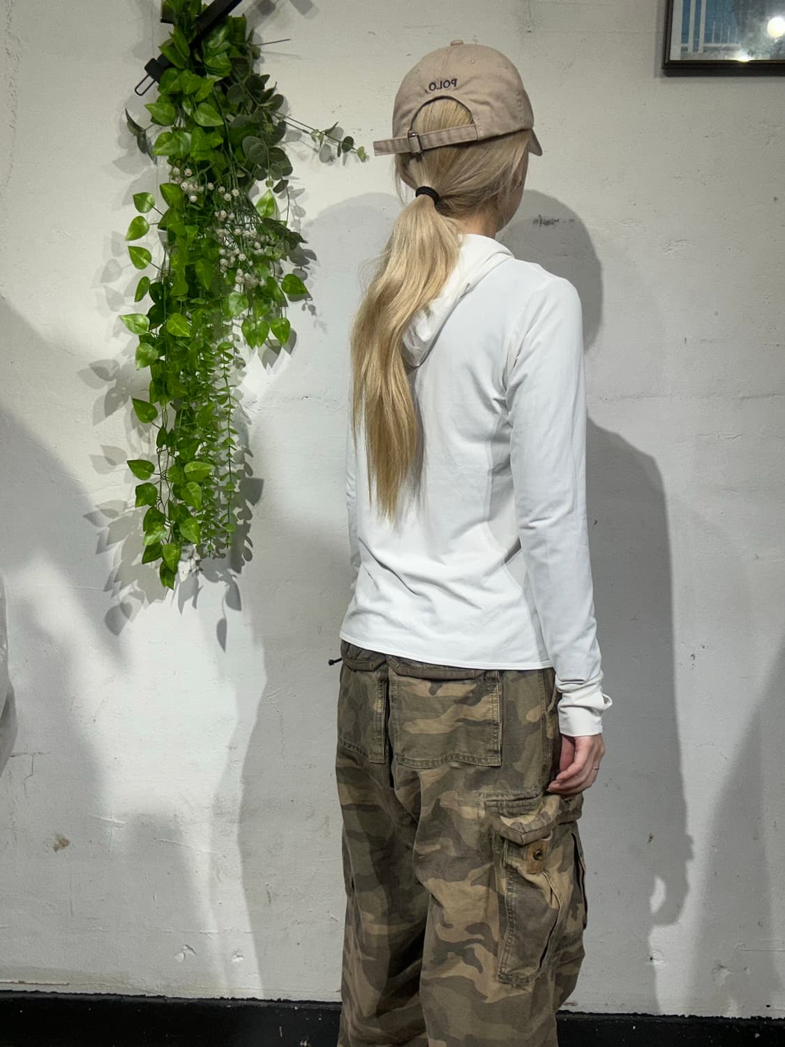 일본 빈티지 화이트 딱붙핏 후드 집업 트랙탑 져지 S 상품이미지3