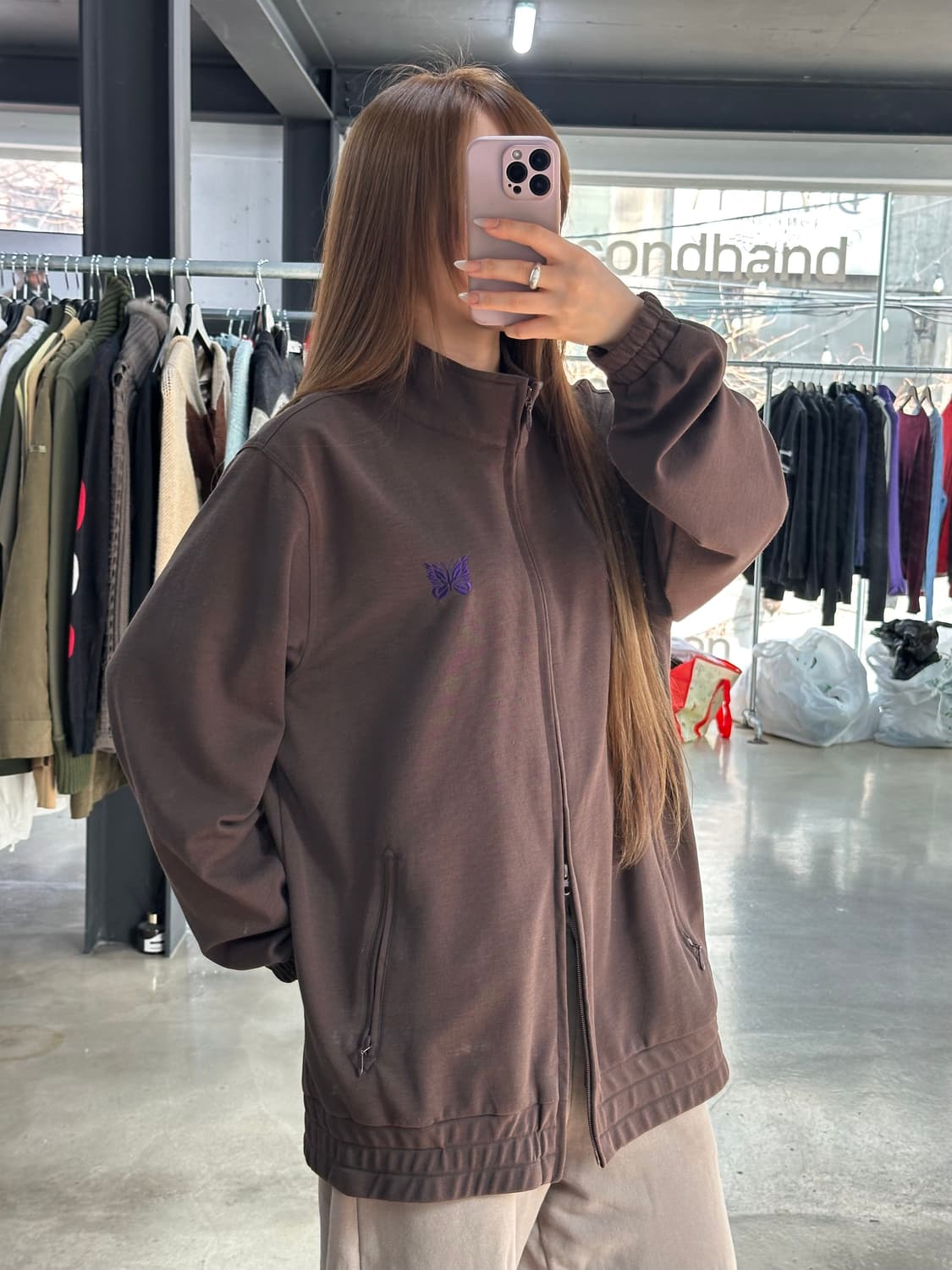 니들스 폴리 트윌 투웨이 트랙자켓 져지 브라운 상품이미지2