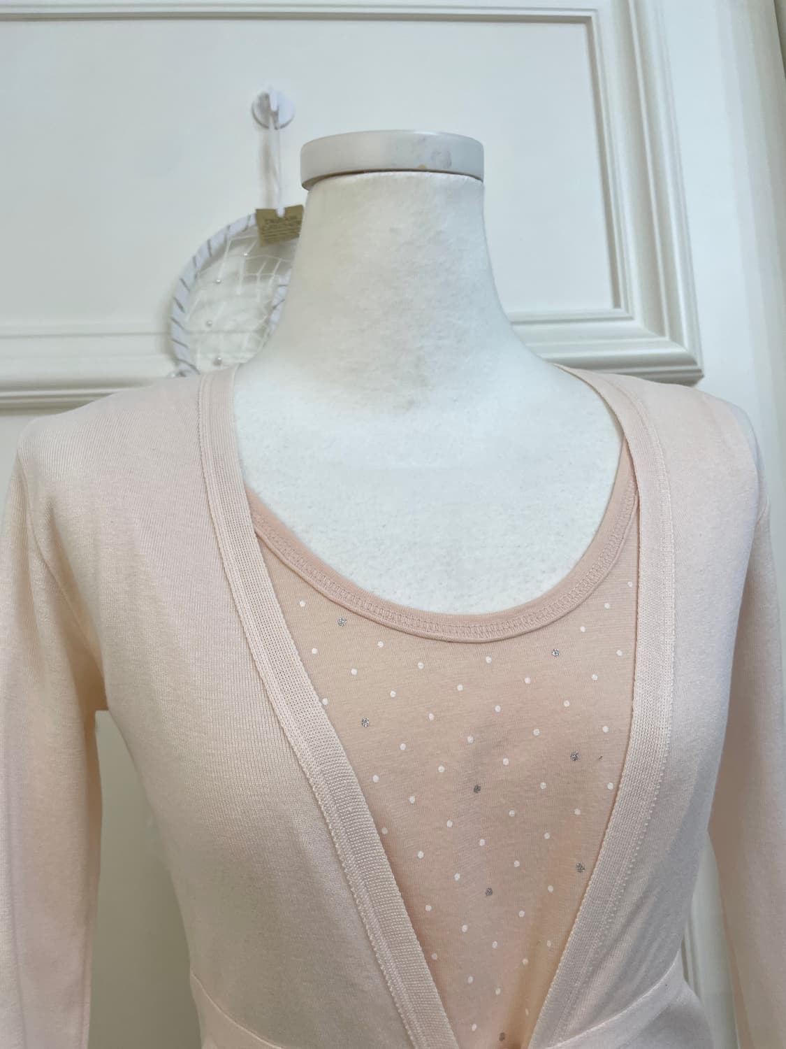 coral dot sleeveless cotton top&coral bo 상품이미지5