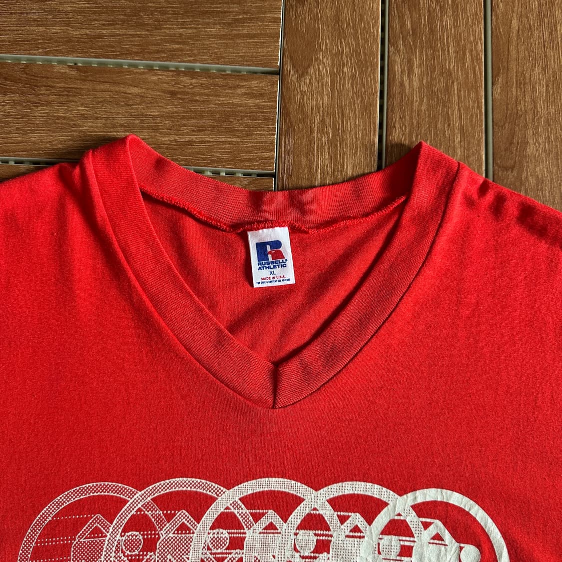 90‘s Russel Athletic usa v-neck 1/2 tee 상품이미지5