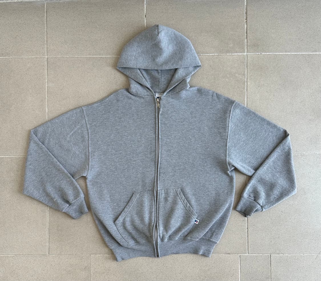 90s 빈티지 러셀 후드집업 그레이 L 상품이미지1
