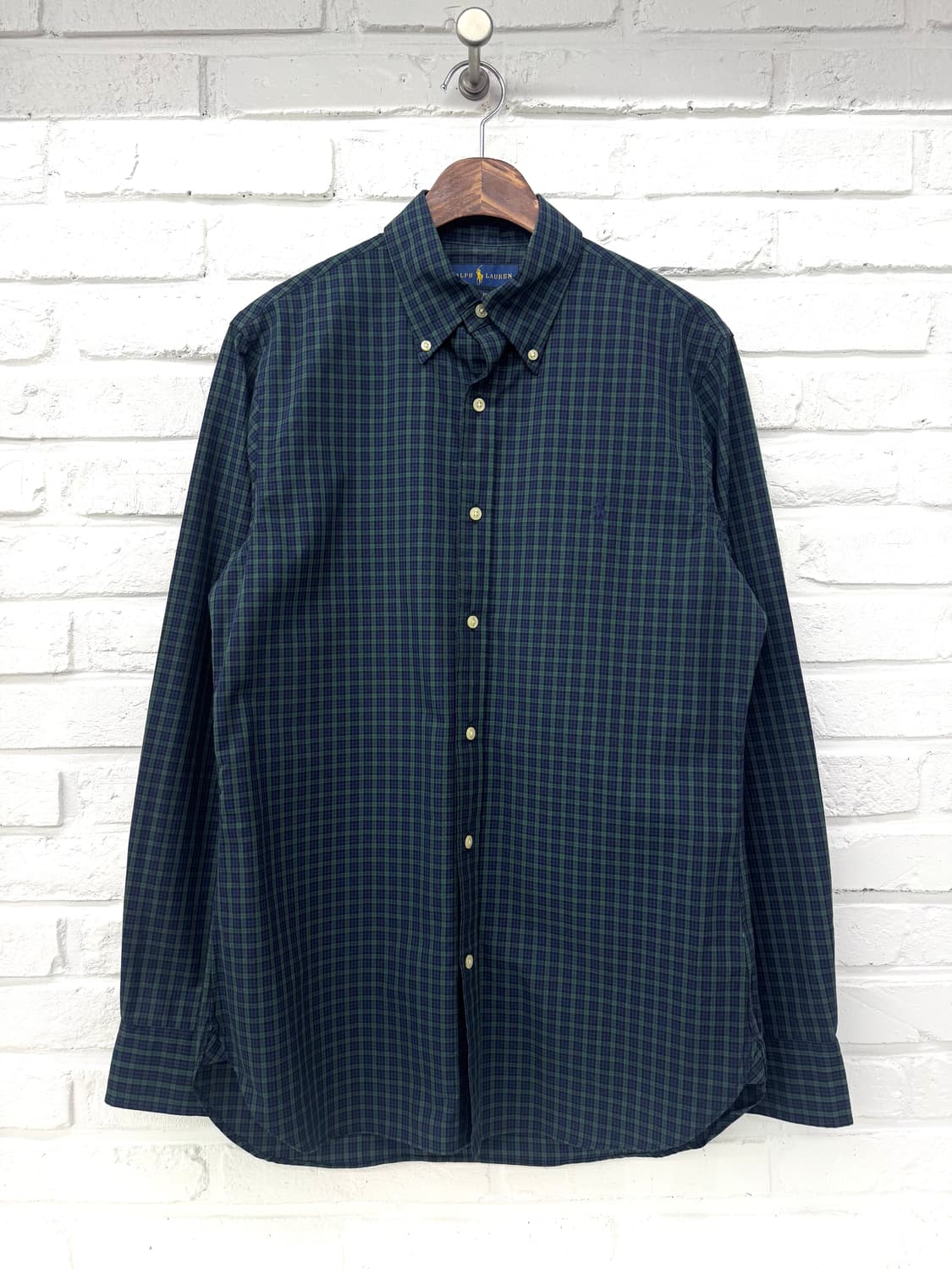 폴로 네이비 체크 슬림핏 셔츠 상품이미지3