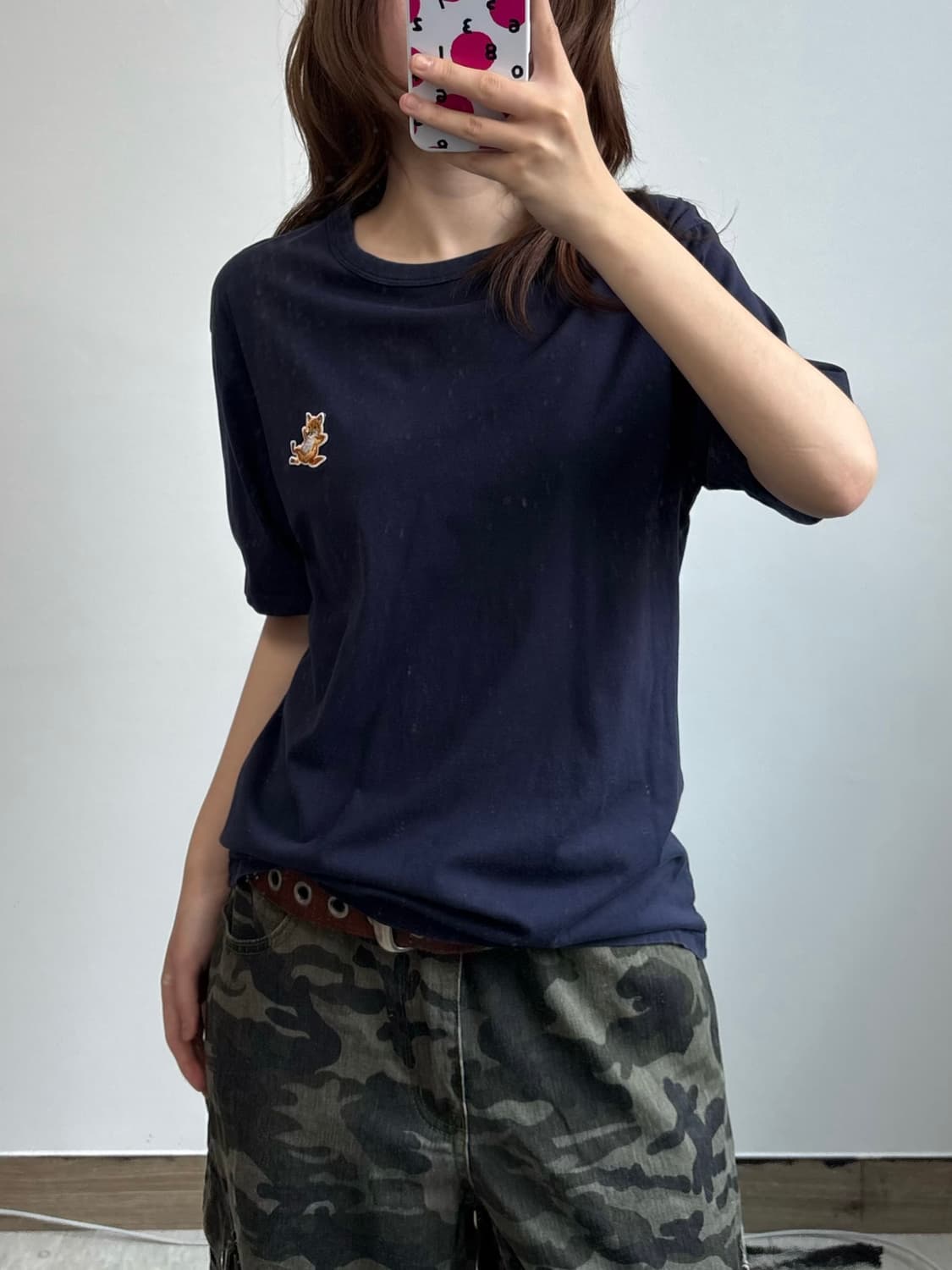 메종키츠네 스피디 칠렉스 폭스 네이비 반팔 티셔츠 상품이미지1
