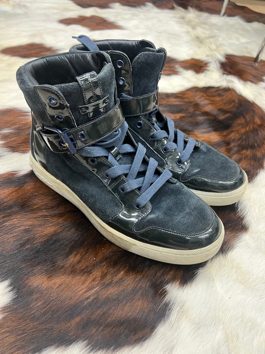 Balmain 에나멜 벨트 하이탑 스니커즈 상품이미지1