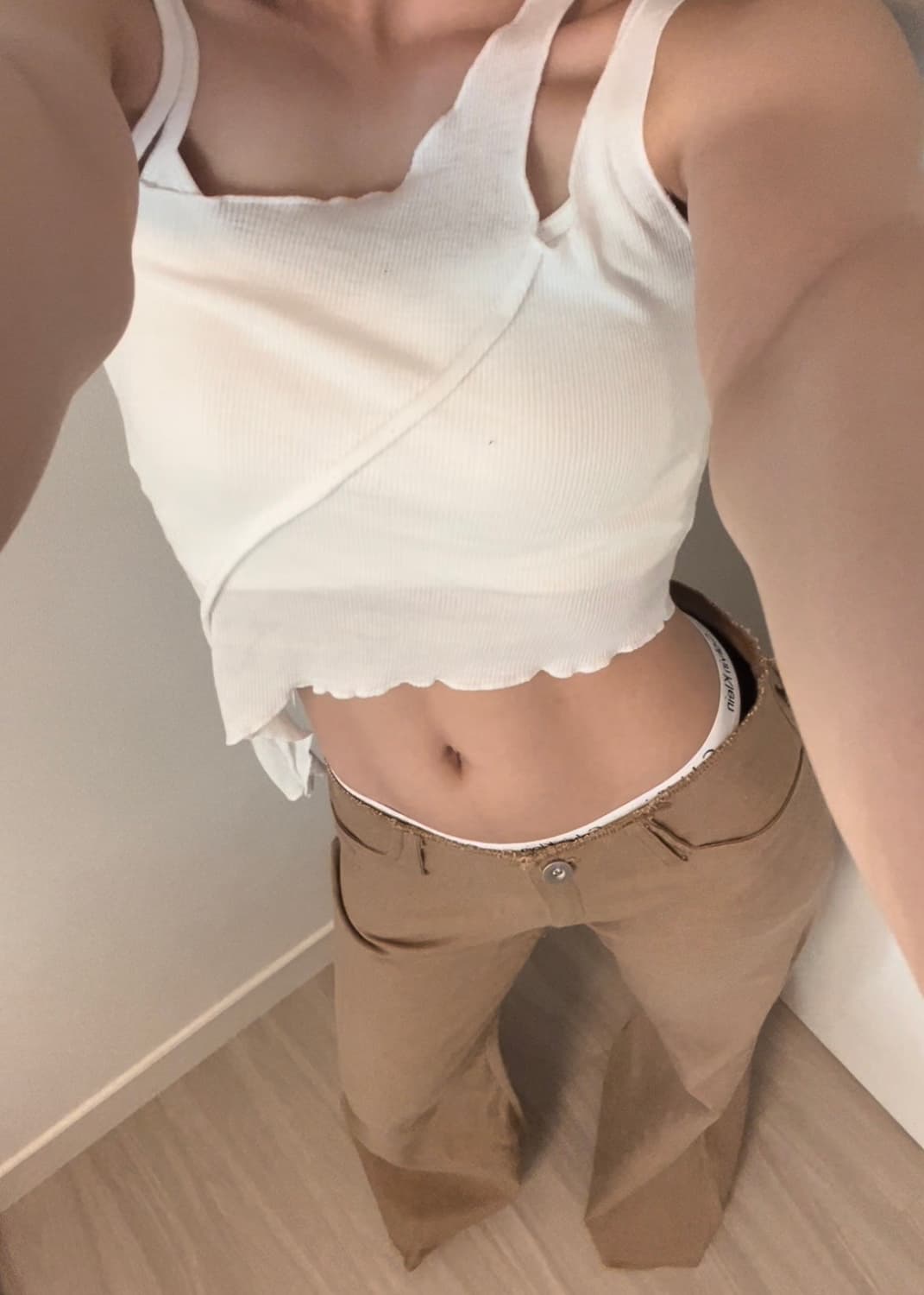 low rise mocha brown boots cut pants 상품이미지1