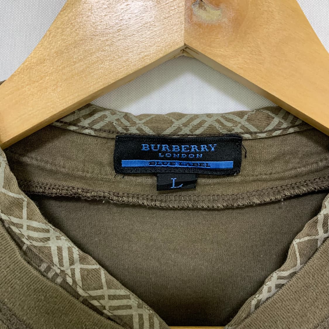 버버리 카키 브라운 긴팔 슬리브 티셔츠 L 빈티지 남녀공용 상품이미지4