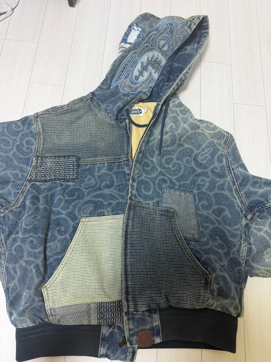 베이프 클라우드 카모 자카드 업사이클 액티브 자켓 네이비 상품이미지5