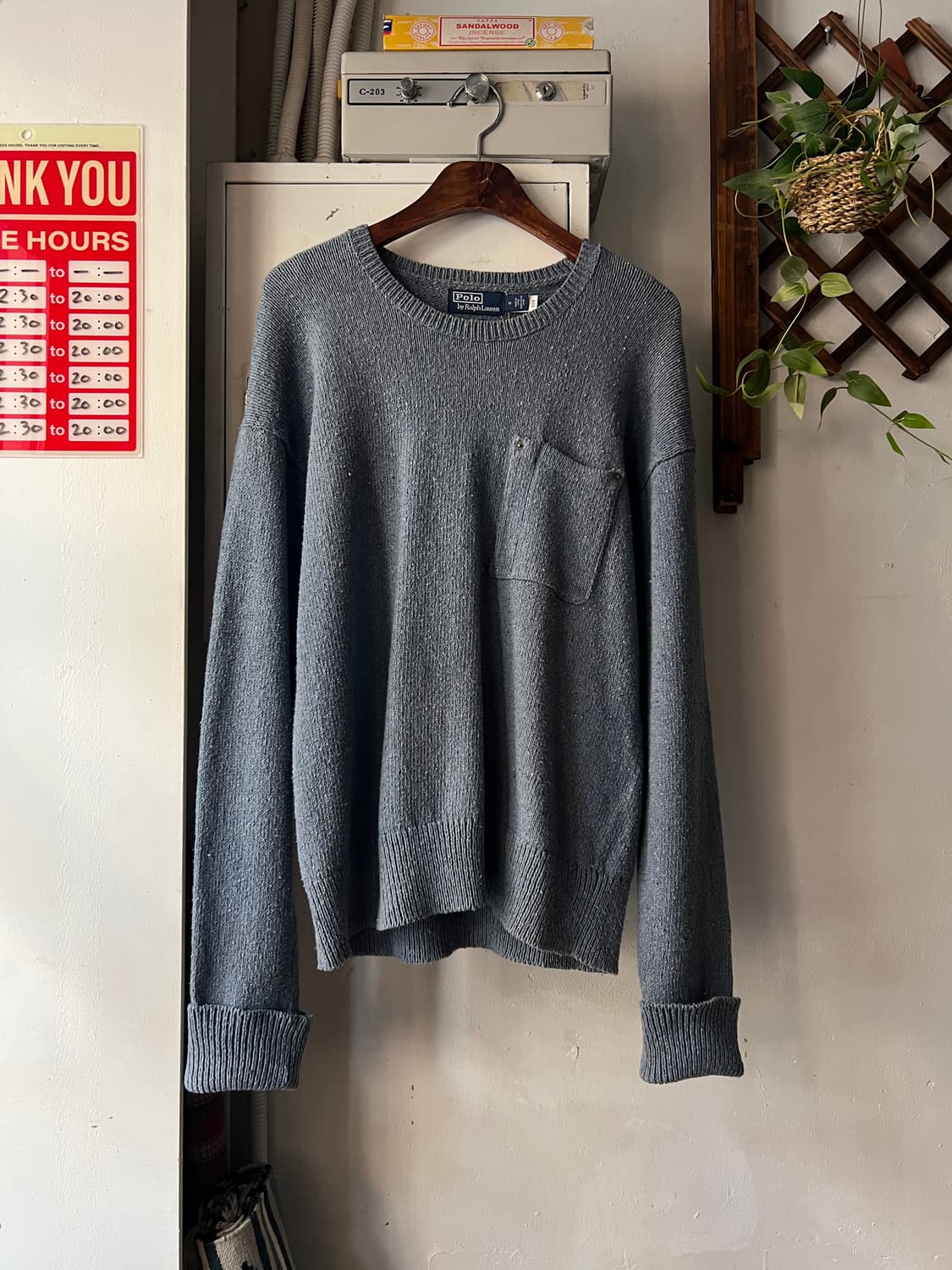 [M]폴로 랄프로렌 매장판 싱글포켓 블루 니트 상품이미지2