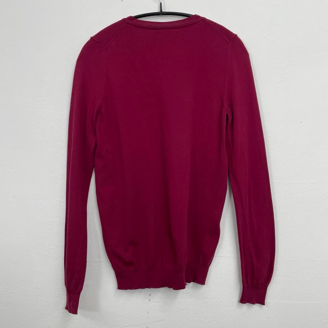 라코스테 LACOSTE 버건디 코튼 브이넥 니트 34 상품이미지8