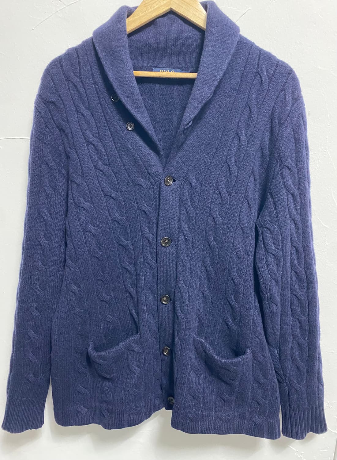 폴로 랄프로렌  숄카라 케이블 니트 가디건 L 상품이미지1