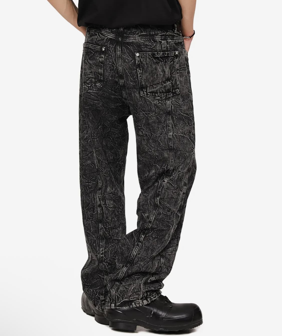 플레이버리즘 라이트닝 워시드 크랙 데님 팬츠 XL 상품이미지2