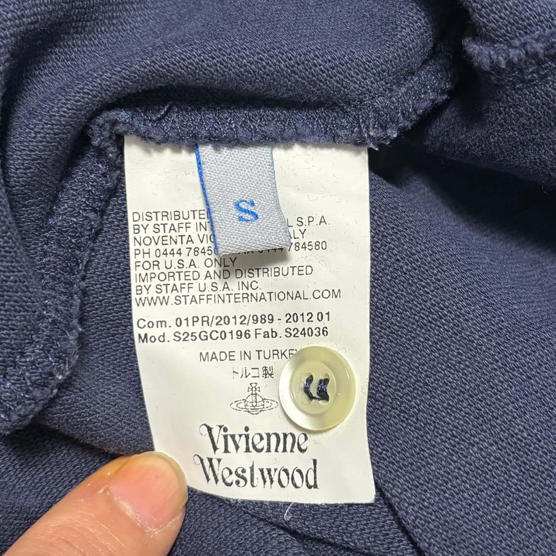 S 비비안웨스트우드 네이비 넥버클 반팔 티셔츠 상품이미지5