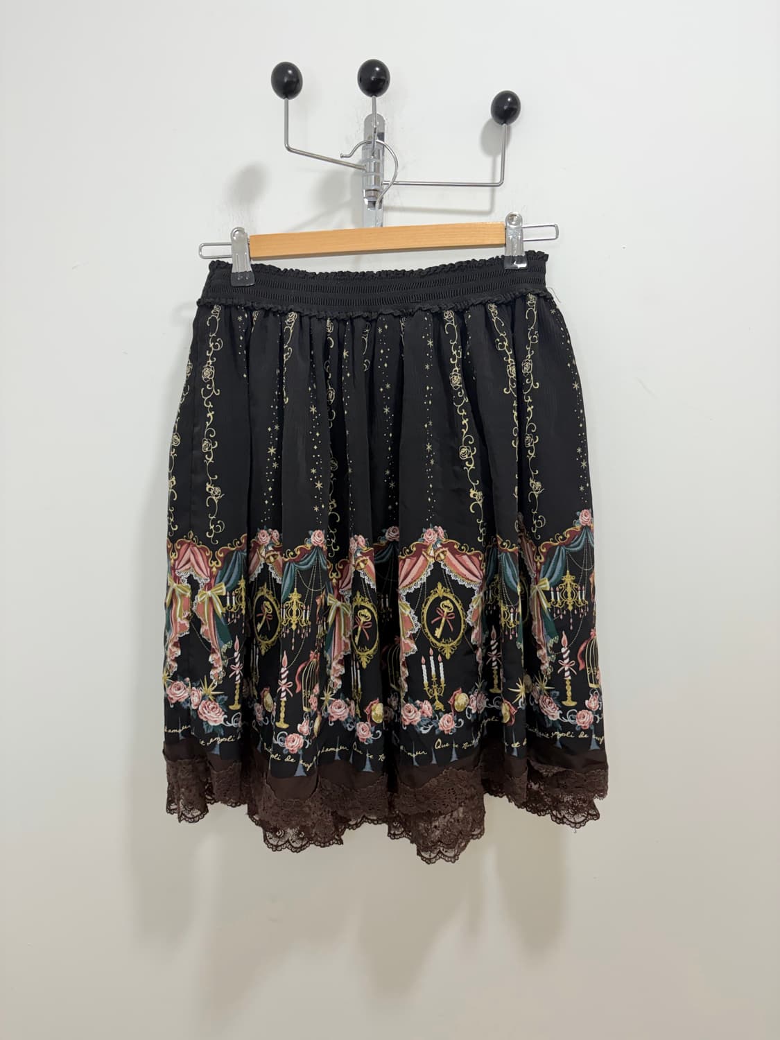 엑시즈팜 초코브라운 레이스 스커트 치마 상품이미지3