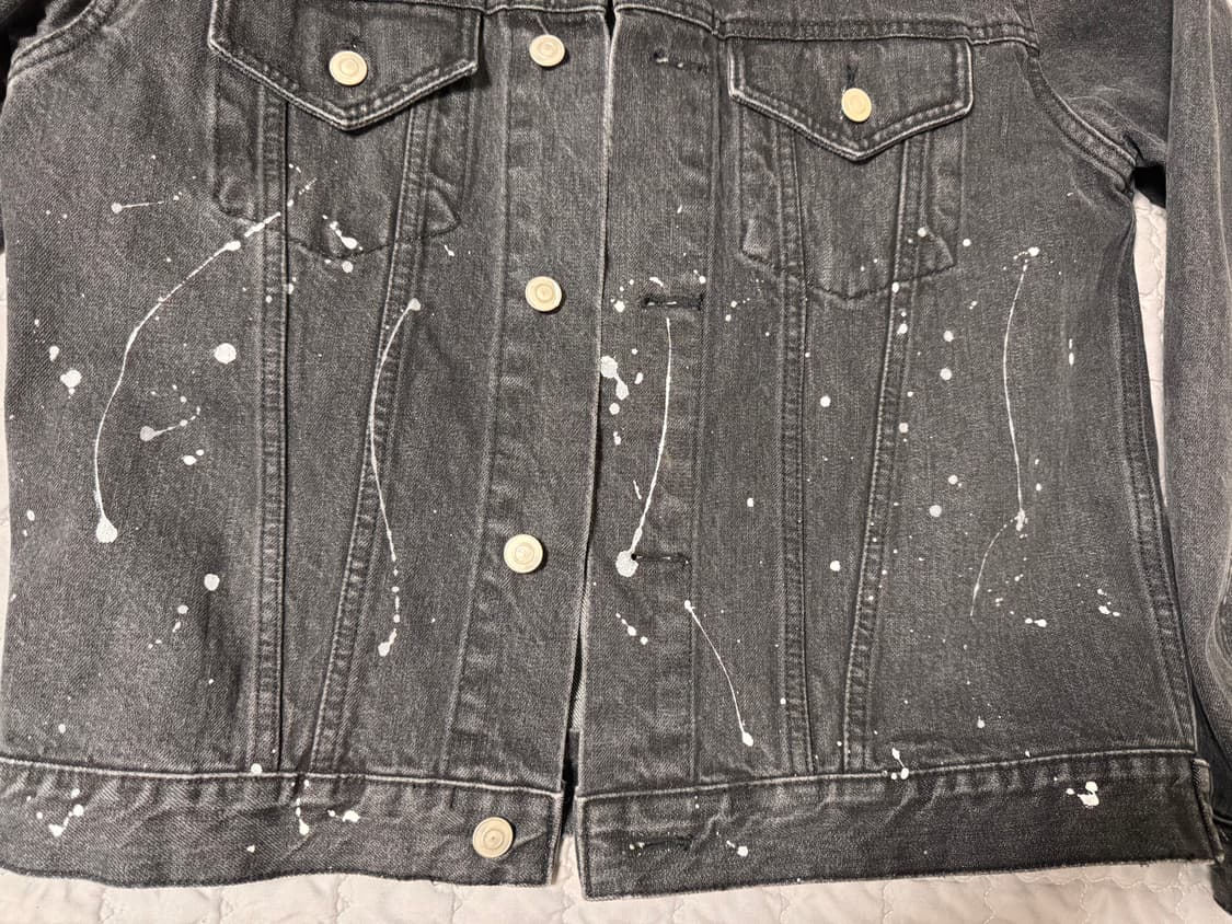 토니웩 페인팅 데님자켓 블랙 L 상품이미지2