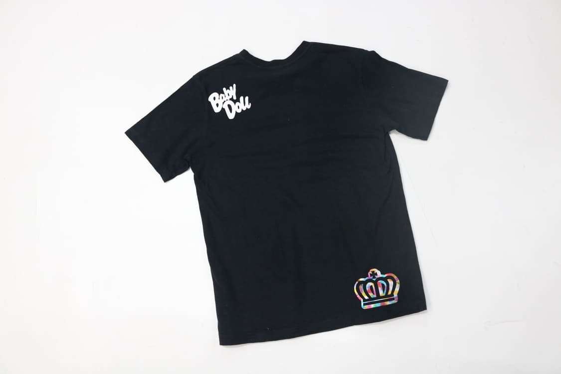 BABY DOLL 베이비돌 네온 레인보우 로고 블랙 그래픽 반팔티셔츠 상품이미지7