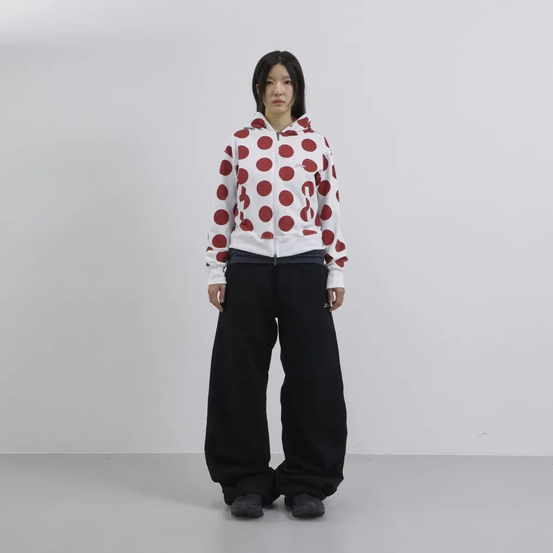 탄산마그네슘 도트 패턴 후드집업 (women) 상품이미지2