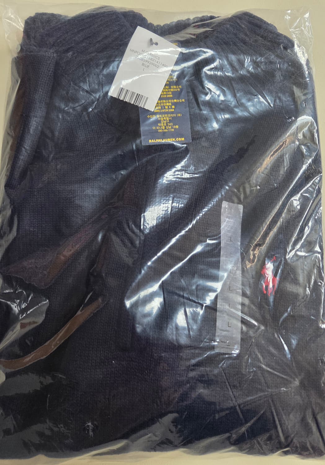 (새상품)폴로 랄프로렌 네이비 쿼터 반집업 스웨터 L, M 상품이미지2