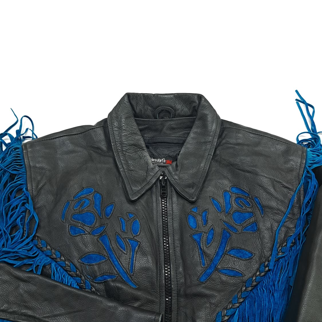 CN388 XL Leather King 빈티지 블루프린지 웨스턴 가죽자켓 상품이미지3