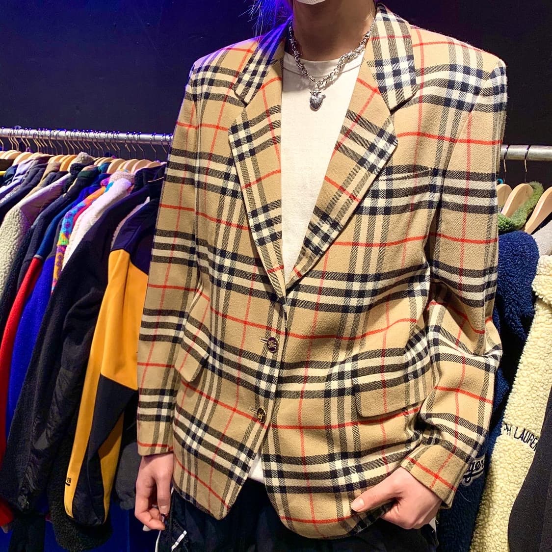 버버리 90s 오리지널 노바 체크 블레이져 상품이미지3