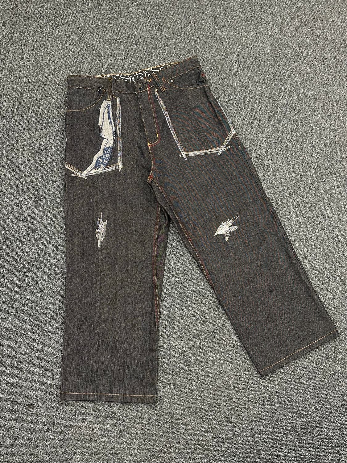 34)ARTFULDODGER 빈티지 Y2K 스컬 패치 힙합팬츠 상품이미지3