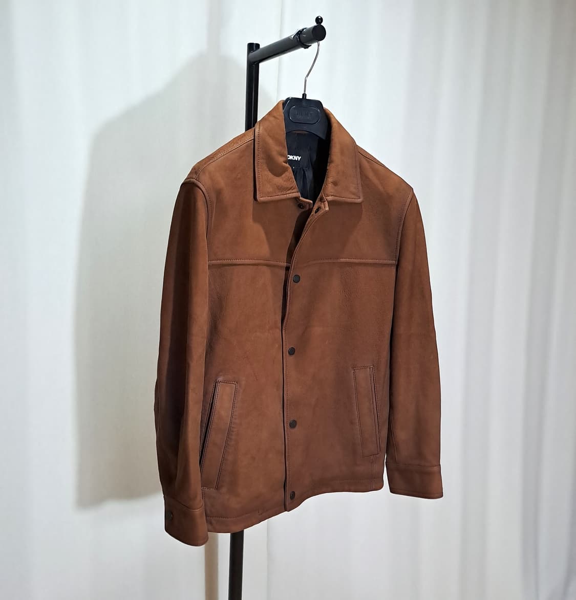 (택포) DKNY 25FW 누벅 양가죽 카멜 자켓 M B631 상품이미지5