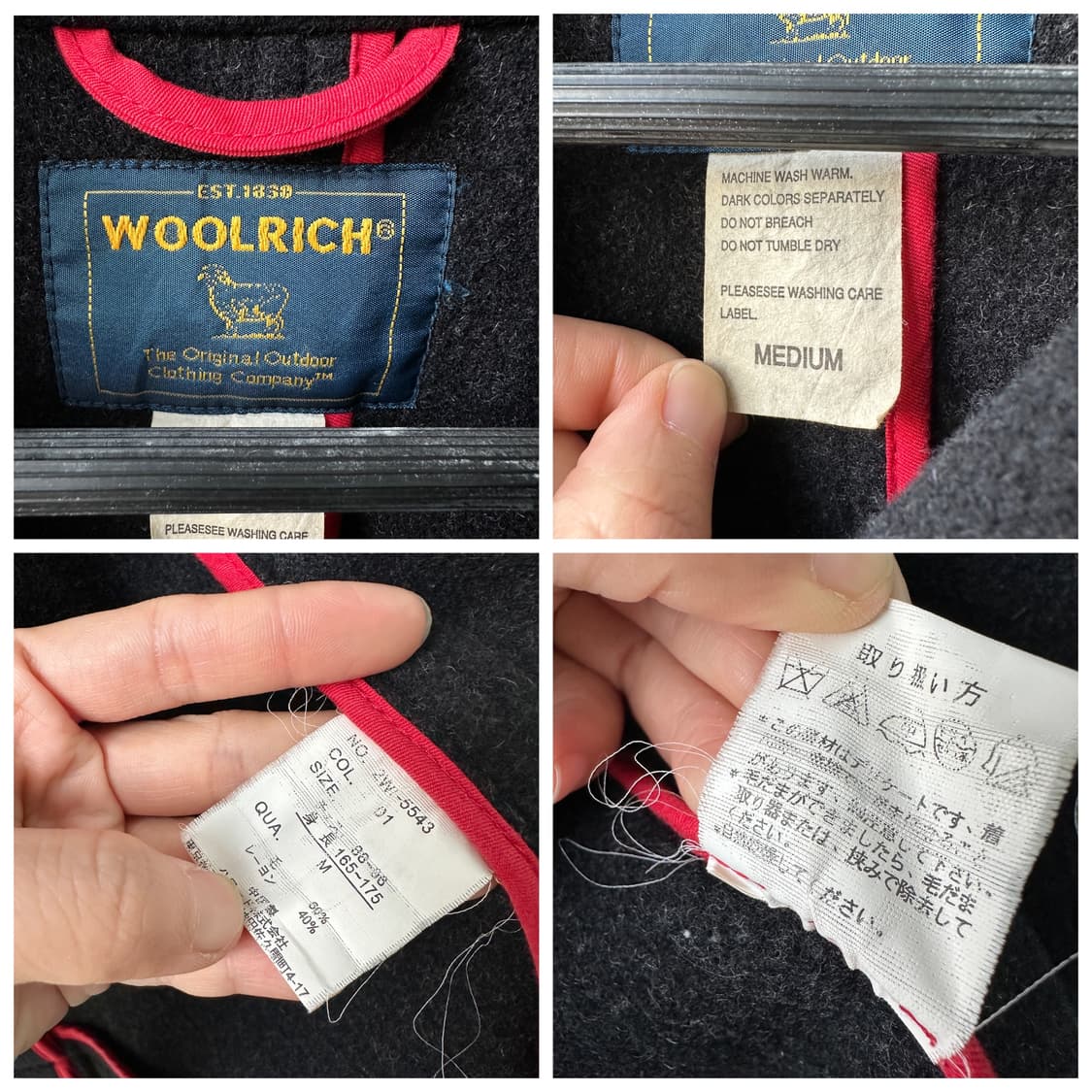 울리치 클래식 울혼방 피코트 블랙 M 상품이미지10