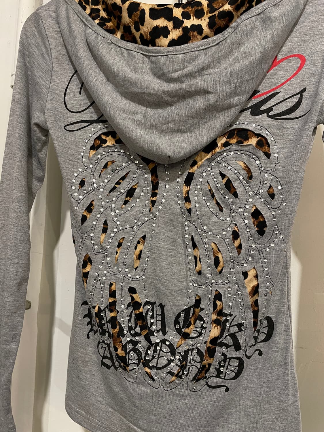 edge line 엣지라인 레오파드 그레이 후드 롱슬리브 갸루 펑크 상품이미지1