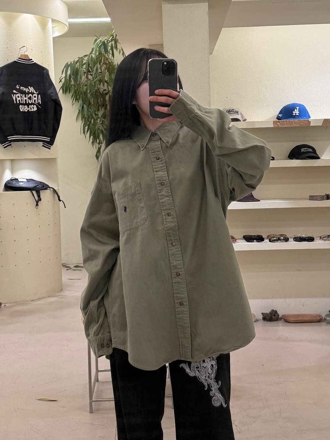 폴로 랄프 로렌 카키 버튼다운 셔츠 U505 상품이미지1