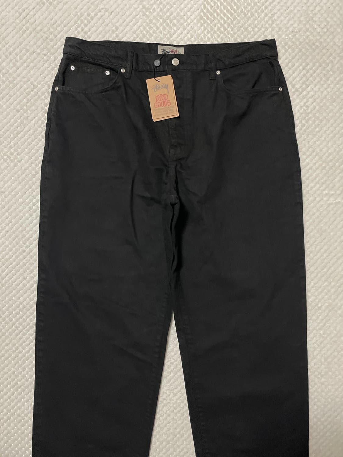 STUSSY 스투시 빅올진 루즈핏 워시드 블랙 데님 팬츠 새상품 상품이미지3