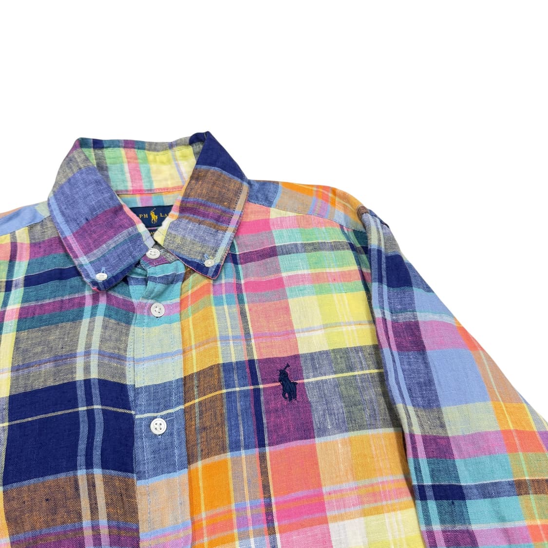 폴로 랄프포렌 QR 린넨 체크 셔츠 남방 XS 상품이미지2