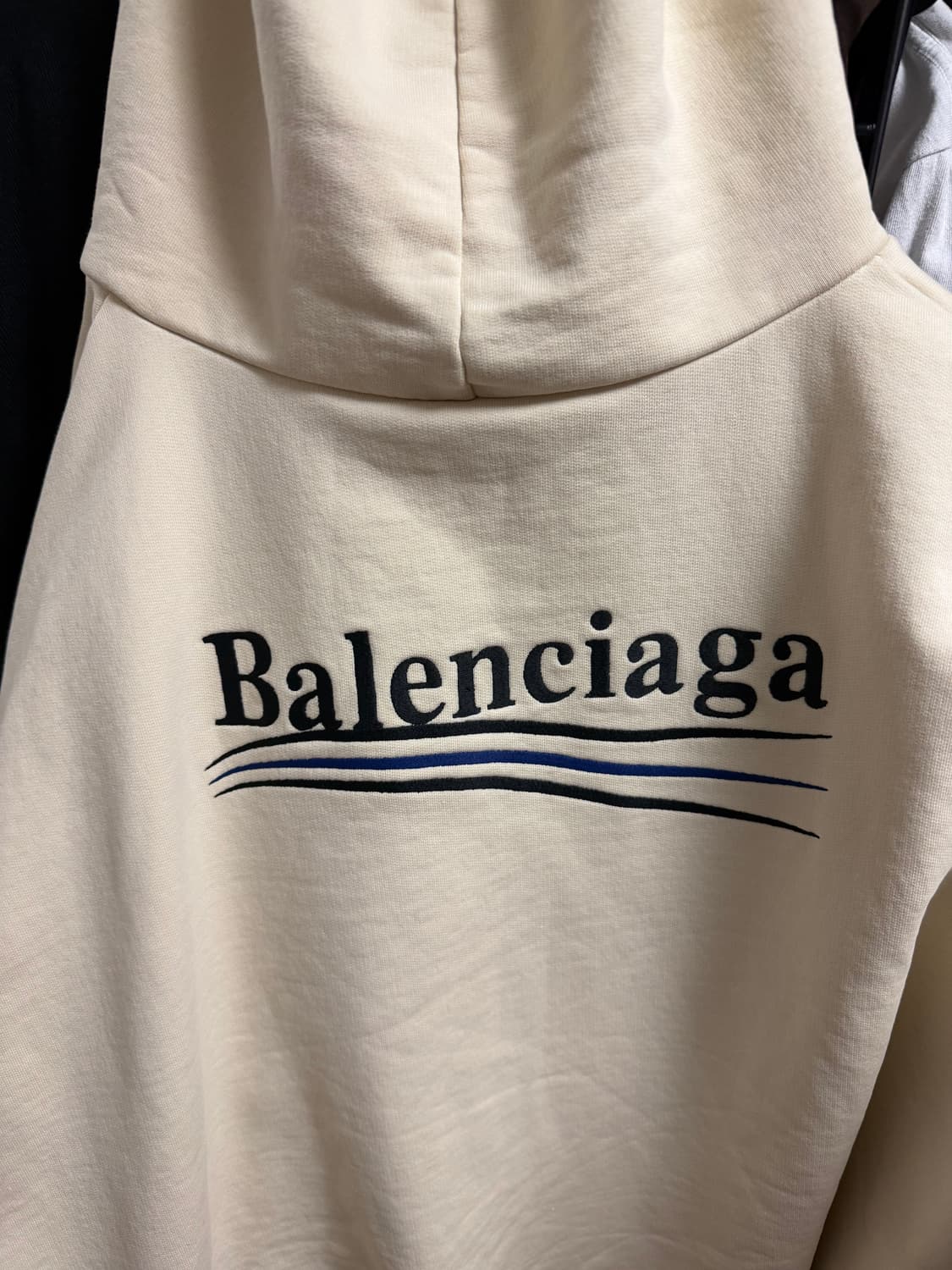 발렌시아가 자수 웨이브로고 후드티 상품이미지5